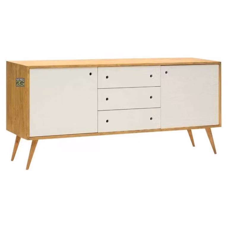Madia credenza in abete spazzolato bianco Mobili 2G L/P/H: 185 x 50 x 84 cm