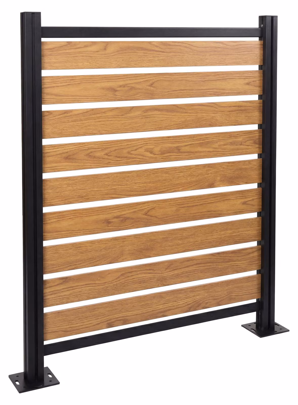 Recinzione per bidoni della spazzatura in alluminio MCW-K57, elemento base rivestimento per bidoni della spazzatura, effetto legno espandibile 130x110x6 cm ~ marrone chiaro