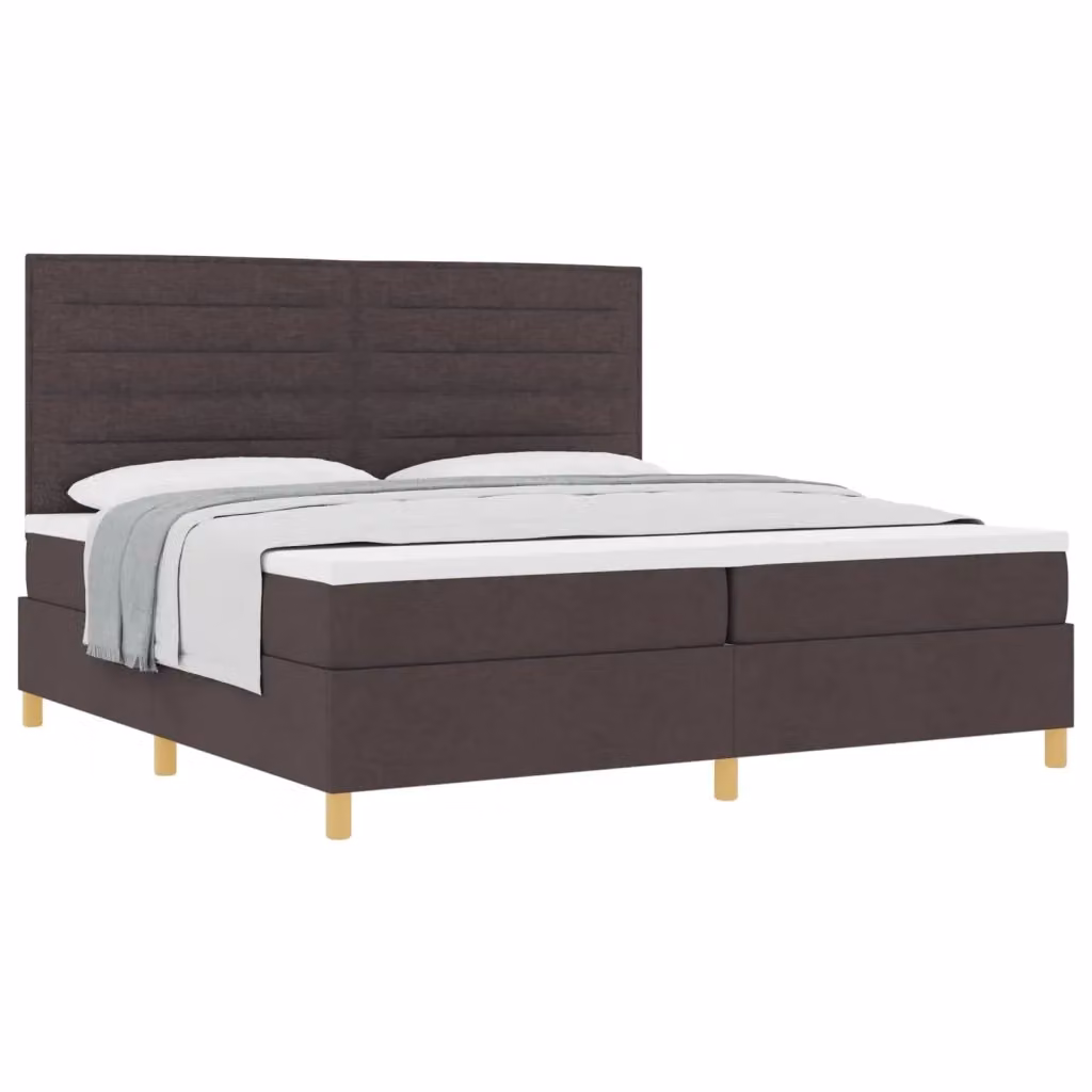 Letto moderno con molle a sacchetto e testiera vidaXL in tessuto marrone L: 200 cm, P: 200 cm, H: 280 cm – 2