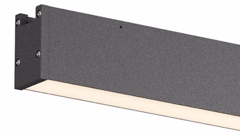 ARELUX XRAIN - Apparecchio di illuminazione lineare, sospeso o a soffitto, 52,8W, 220-240V AC, CRI 90, IP54, 110°, 1976mm – colore nero, 4000K