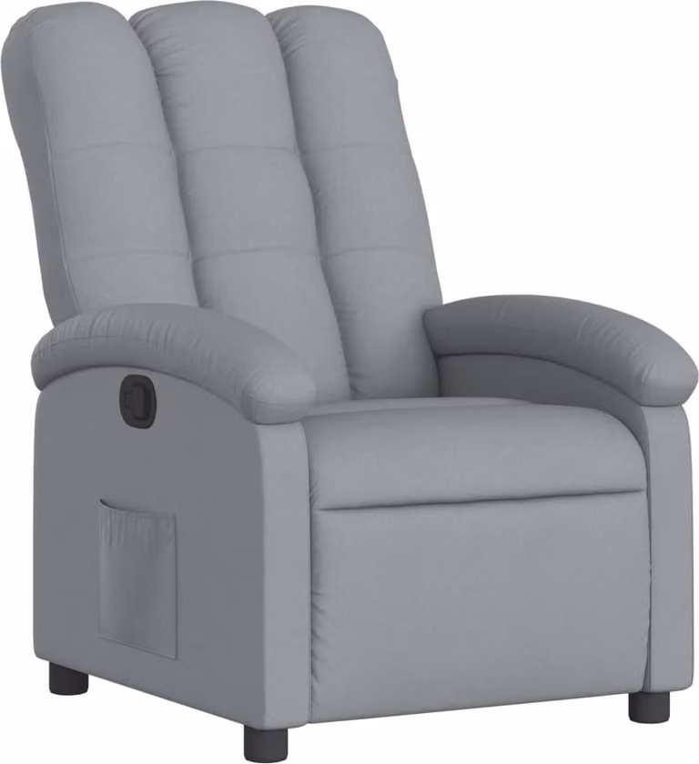 Poltrona reclinabile in tessuto grigio chiaro