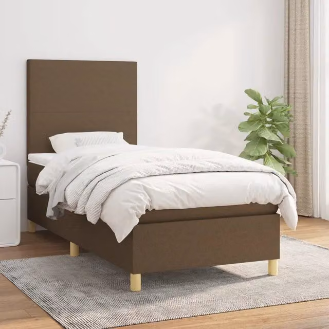 Letto Ibrido con Giroletto a Molle e Materasso vidaXL Marrone e Bianco L/P/H: 80 x 200 cm – 1