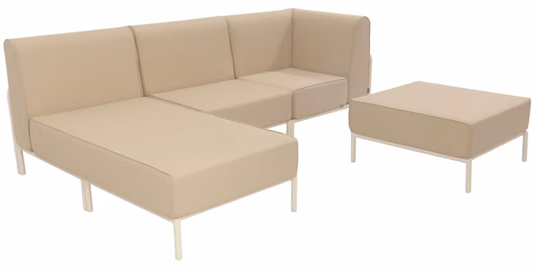 Set modulare di mobili da giardino bassi 4 posti beige - Oviala Patio