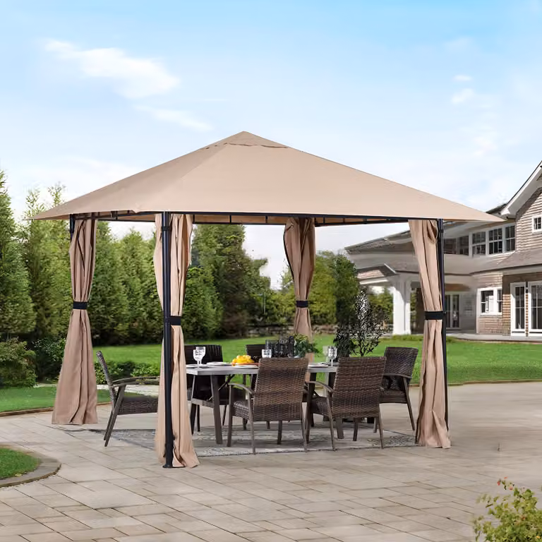 Sekey gazebo 3x3 gazebo da giardino gazebo da patio 4 pannelli laterali rimovibili e zip tenda da festa impermeabile tenda da giardino protezione solare