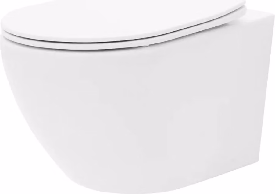 VBChome WC sospeso senza brida in Vetroceramica con coperchio WC Sedile WC in duroplast Sistema di chiusura ammortizzata Rimless Funzione SoftClose WC a scarico profondo