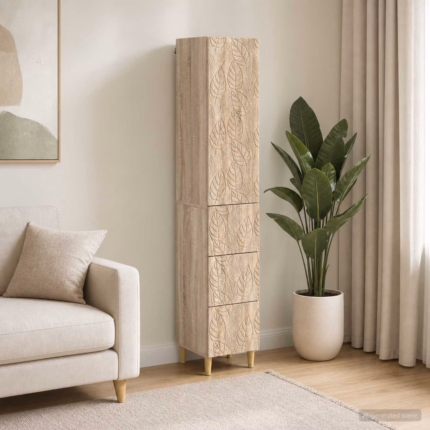 Set di 2 armadi moderni vidaXL in legno ingegnerizzato e MDF, colore marrone e beige, con ante a battente e cassetti, L/P/H: 33 x 34,5 x 90 cm