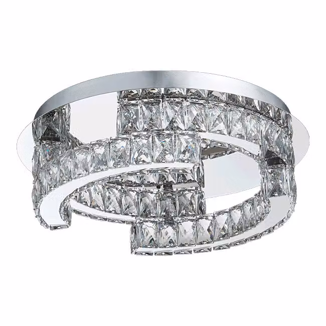 Plafoniera LED SANTANA 24W, 4000K, argento/chiaro, Ø: 45 H: 14 cm