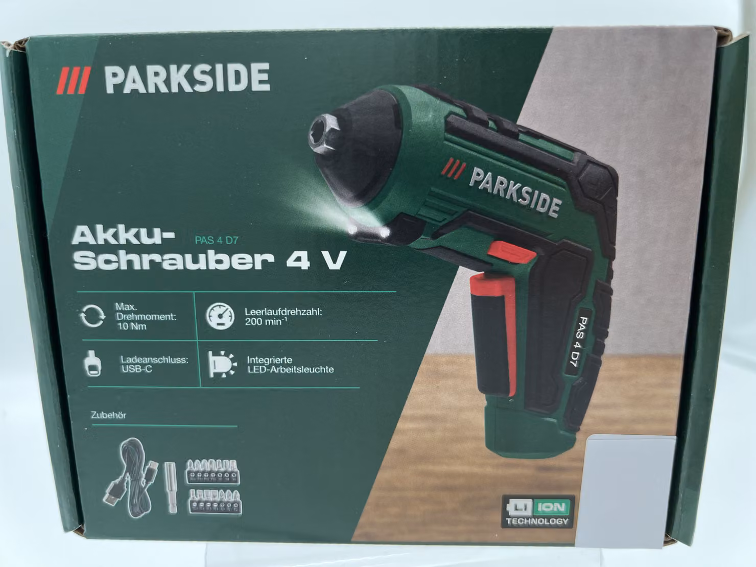 Avvitatore a batteria PARKSIDE® 4 V "PAS 4 D7", con cavo di ricarica USB