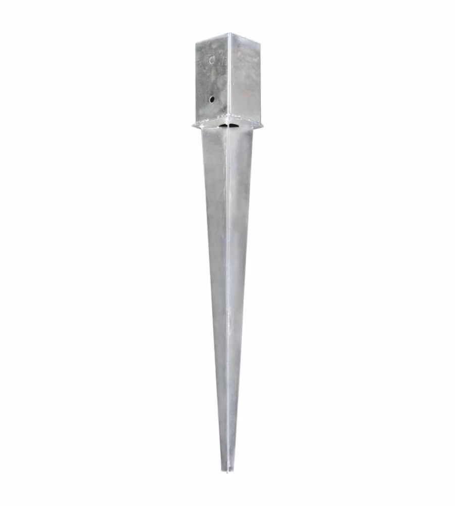 Picchetti di Terra 6 pz Argento 8x8x76 cm in Acciaio Zincato