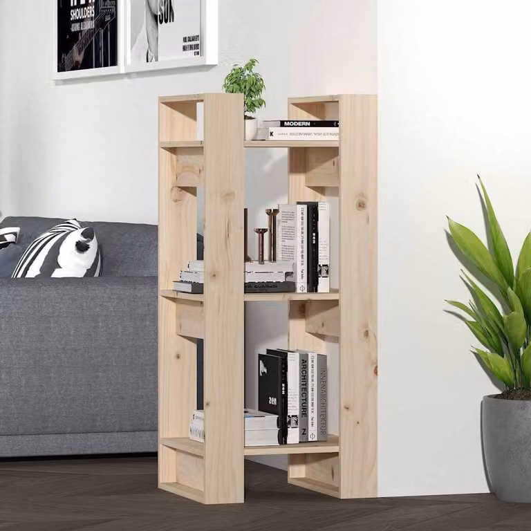 vidaXL Libreria Divisorio in Legno Massello di Pino Rustico L: 41 cm, P: 35 cm, H: 91 cm