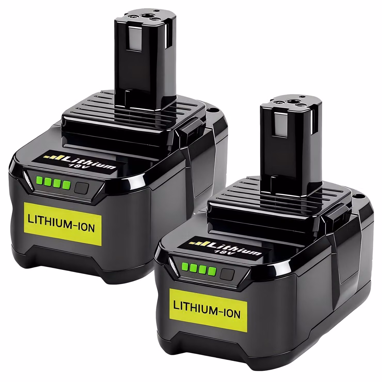 Confezione da 2 batterie agli ioni di litio da 18 V e 5,5 Ah, compatibili con il sistema Ryobi ONE+