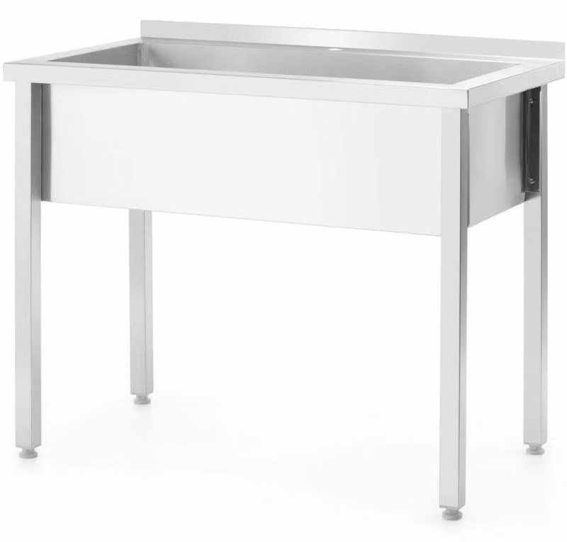 Lavello – Lavabo – Lavello da cucina – Lavello in acciaio inossidabile – Lavello per la ristorazione – Acciaio inossidabile robusto AISI 304 – 1000x600x850 mm – Piedini regolabili