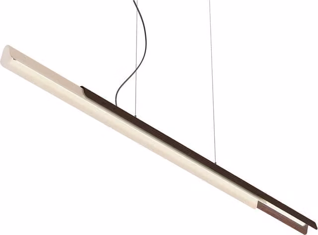 Lampada a sospensione LED KDLN Dala bianca e legno, dimmabile, design moderno