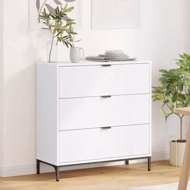 Credenza Buffet Armadio da Cucina vidaXL Bianco in Legno Multistrato L: 79.5 cm, P: 33 cm, H: 82 cm
