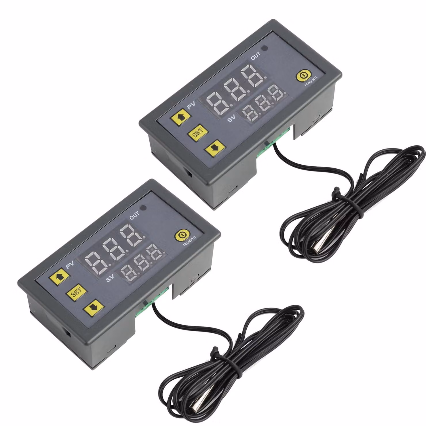 Termostati digitali W3230, alimentazione 110V-220V, confezione da 2, con display a LED e sensore NTC