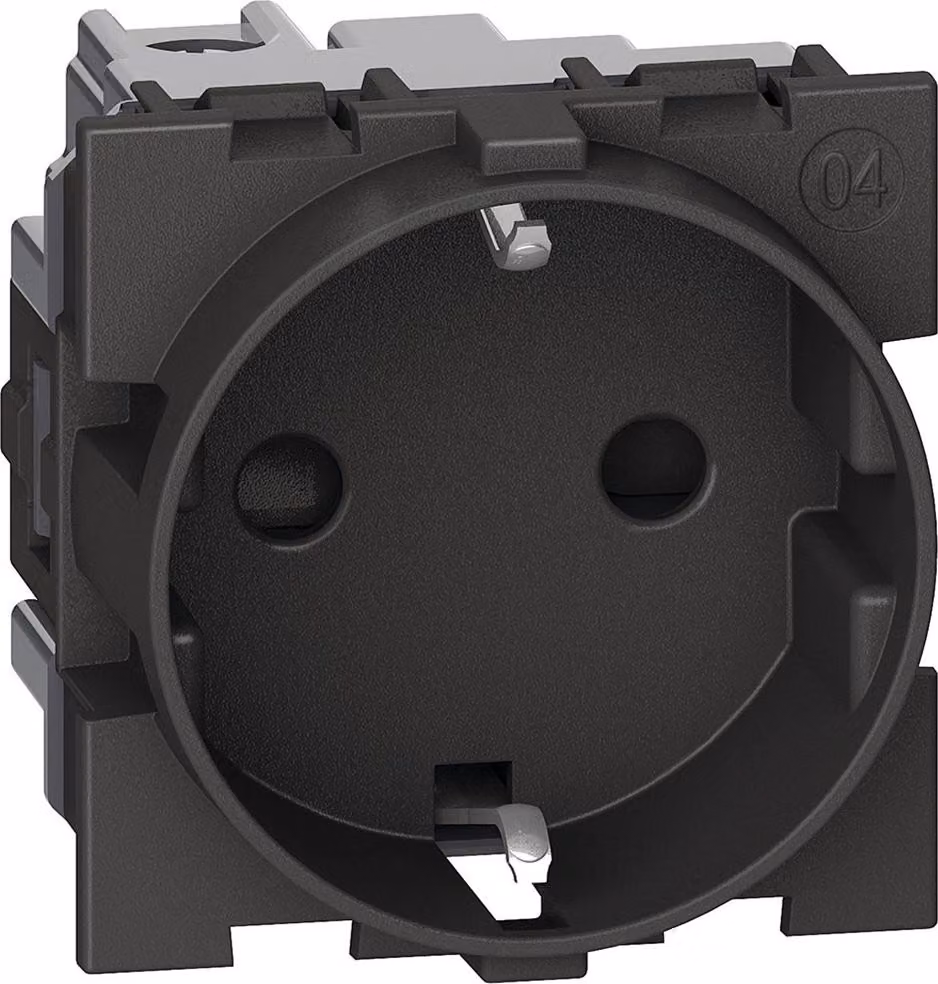 Schuko-Steckdose Sockel2P+T 16A 2 Module BTicino Living Now K_4141 Dark