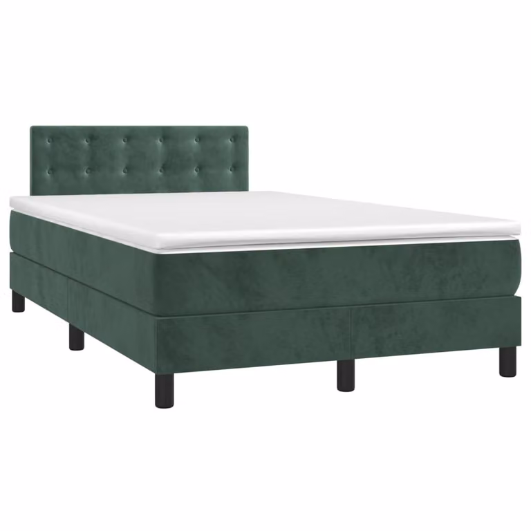 Maison Exclusive - Giroletto a Molle con Materasso Verde Scuro 120x190 cm Velluto