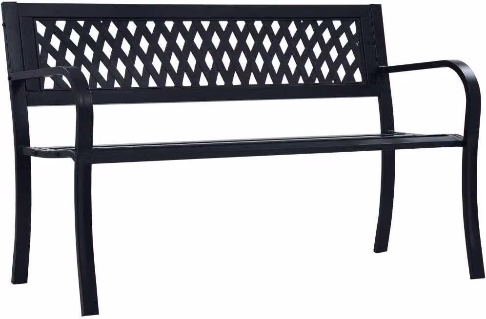 The Living Store panchina da giardino 125 cm in acciaio nero
