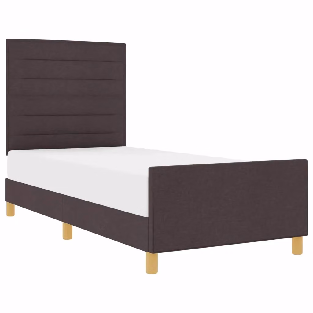 Struttura del letto imbottita vidaXL in tessuto marrone scuro L/P/H: 190 x 90 x 33 cm – 2