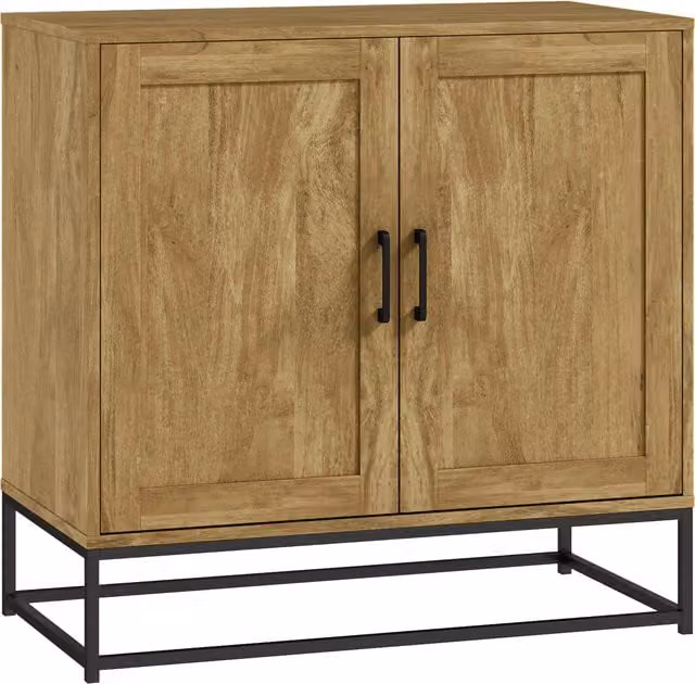HOMCOM Credenza da Soggiorno Moderna a 2 Livelli in Legno e Metallo, L 80 cm x P 40 cm x H 78 cm, Marrone e Nero – 1