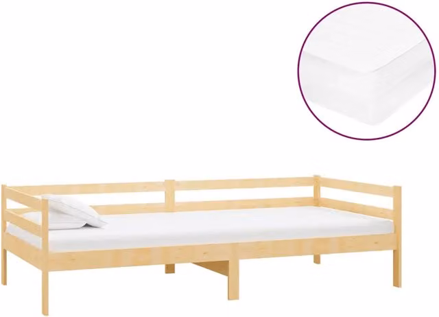 Divano letto | Sof¨¤ letto | Letto singolo con Materasso 90x200 cm Legno Massello di Pino