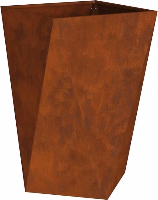 Fioriera rettangolare moderna per esterni 50 x 50 x 75 cm design elegante in acciaio arrugginito 02_0053046
