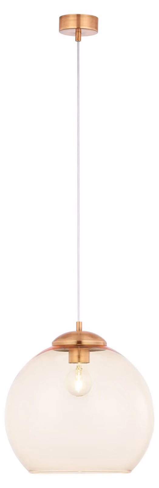 Lampada a sospensione ASTI in rame, 1xE27x40W, vetro, dimensioni: 80x29x29 cm, IP20, Jupiter