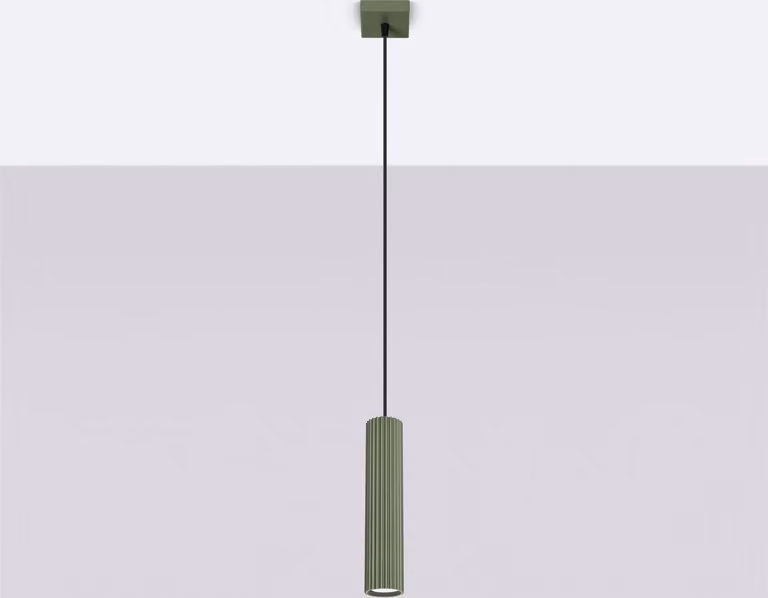 Lampada a sospensione AMBER, attacco GU10, verde oliva, alluminio