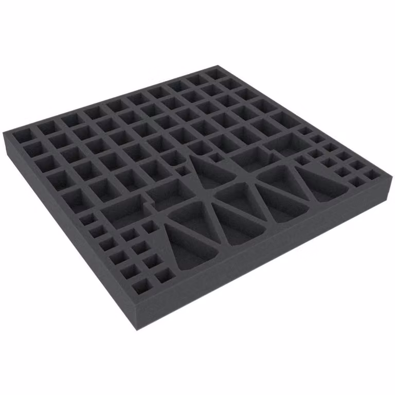 Inserto in schiuma 285x285x30 mm per giochi da tavolo con 86 scomparti