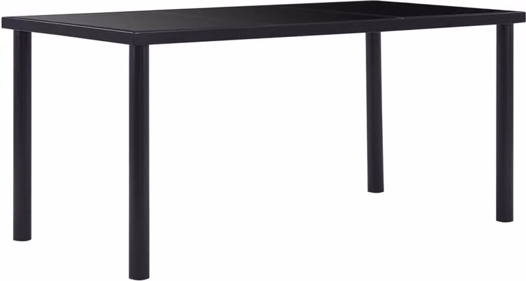 Maison Exclusive - Tavolo da pranzo nero 160 x 80 x 75 cm in vetro temperato