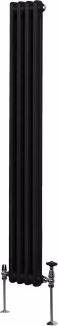 Termosifone Radiatore a 2 Colonne Verticale Monster Shop Nero H: 180 cm, L: 20,2 cm, P: 7 cm