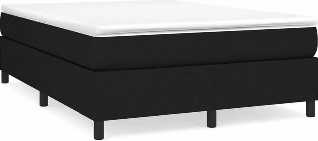 Letto matrimoniale moderno DESIGN IN in tessuto nero con rete a doghe arcuate L/P/H: 140 x 190 x 35 cm – 1