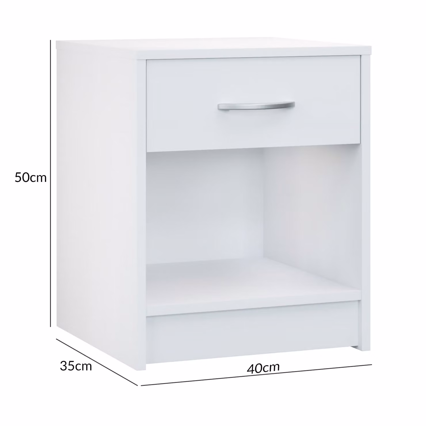 Set di 2 comodini Casaria Hamburg bianchi in stile moderno L/P/H: 50 x 40 x 35 cm – 4