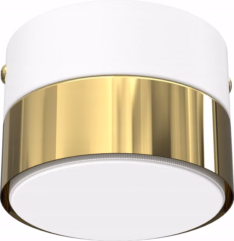 Lampada Da Soffitto Led Loft Gx53 Bianco E Oro Lucido Per Soggiorno