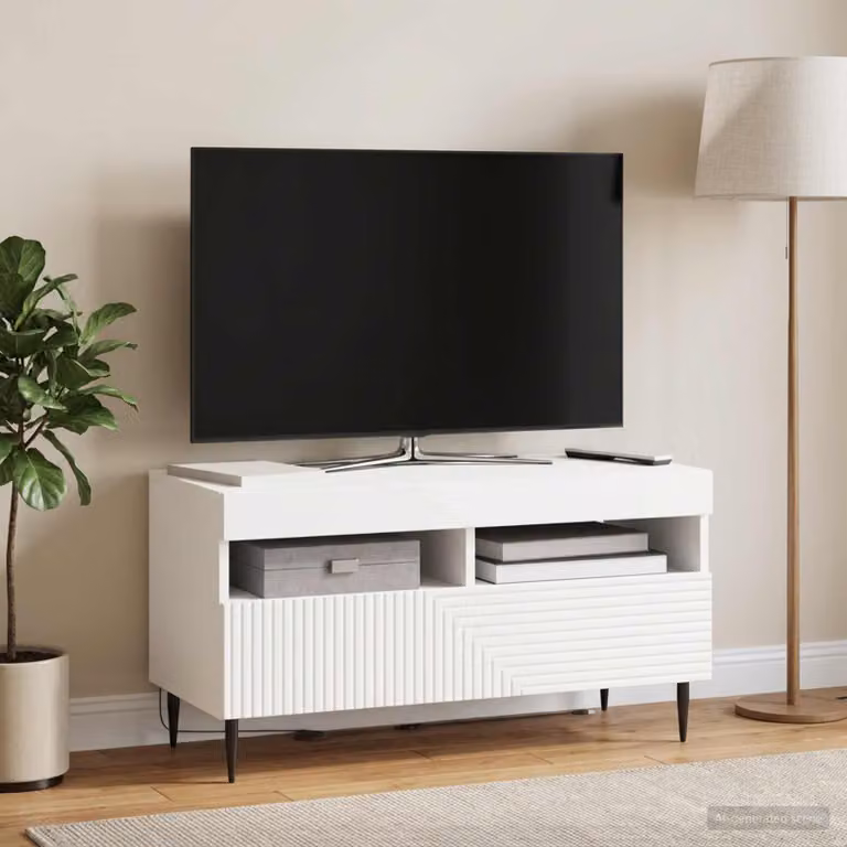 Mobile TV LED vidaXL HAARLEM Bianco L 81 x P 35 x H 43 cm