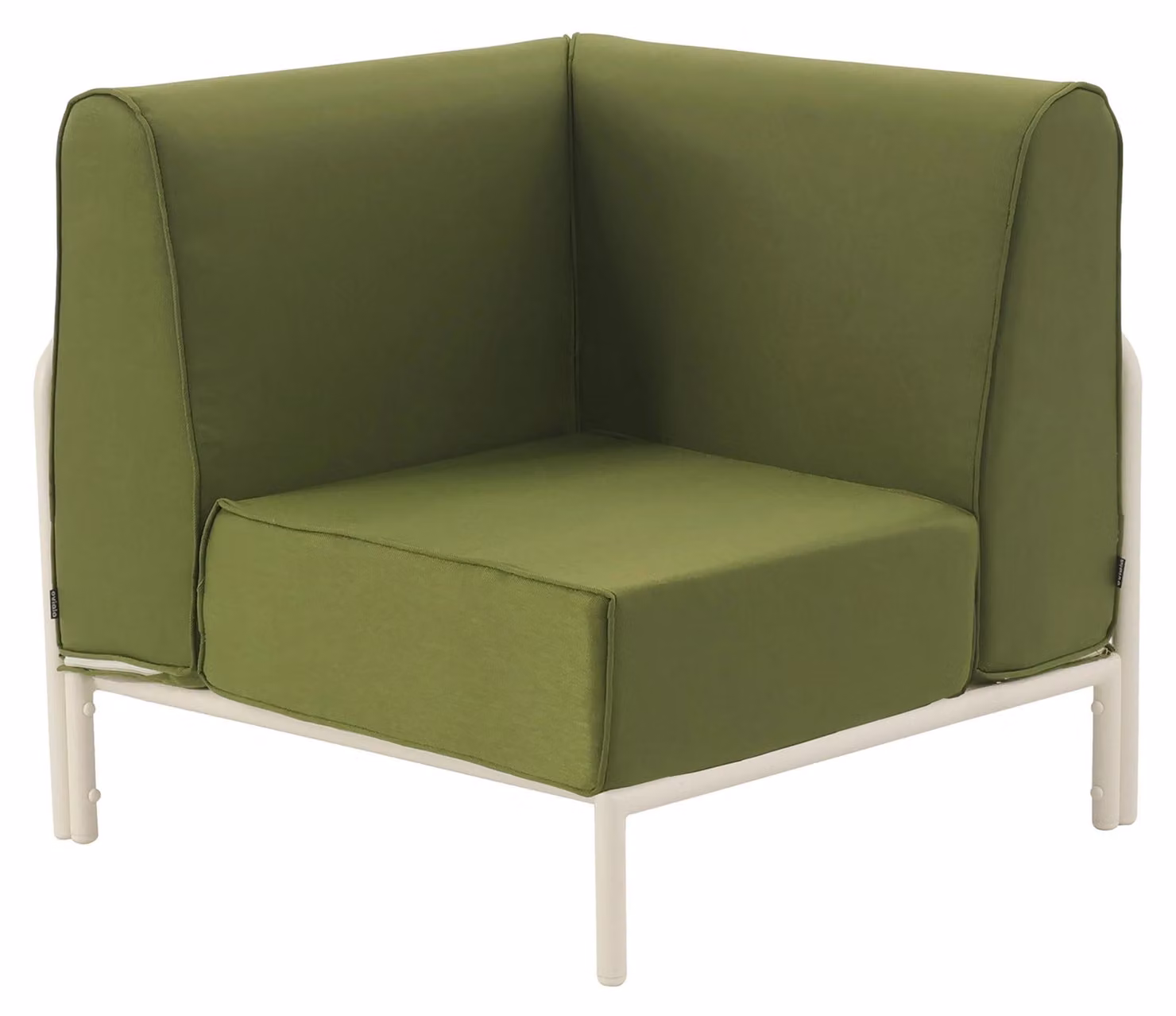 Poltrona angolare per mobili da giardino modulari tessuto verde kaki - Oviala Patio
