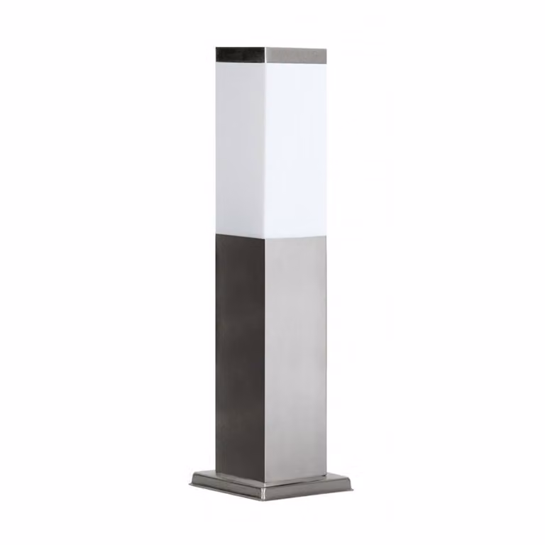 Palo da giardino quadrato 45 cm 1xE27 argento IP44 SU-MA Inox SS802-450