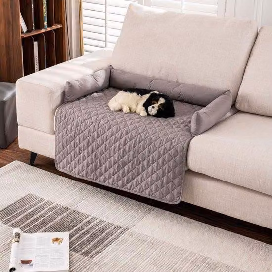 Comodo tappetino per cani 75x75 cm, grigio, antiscivolo