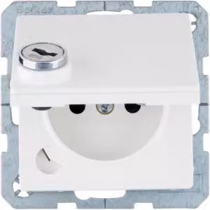 Berker 6765116089, Tipo E, 2P+E, guida DIN, bianco, termoplastica, 250 V