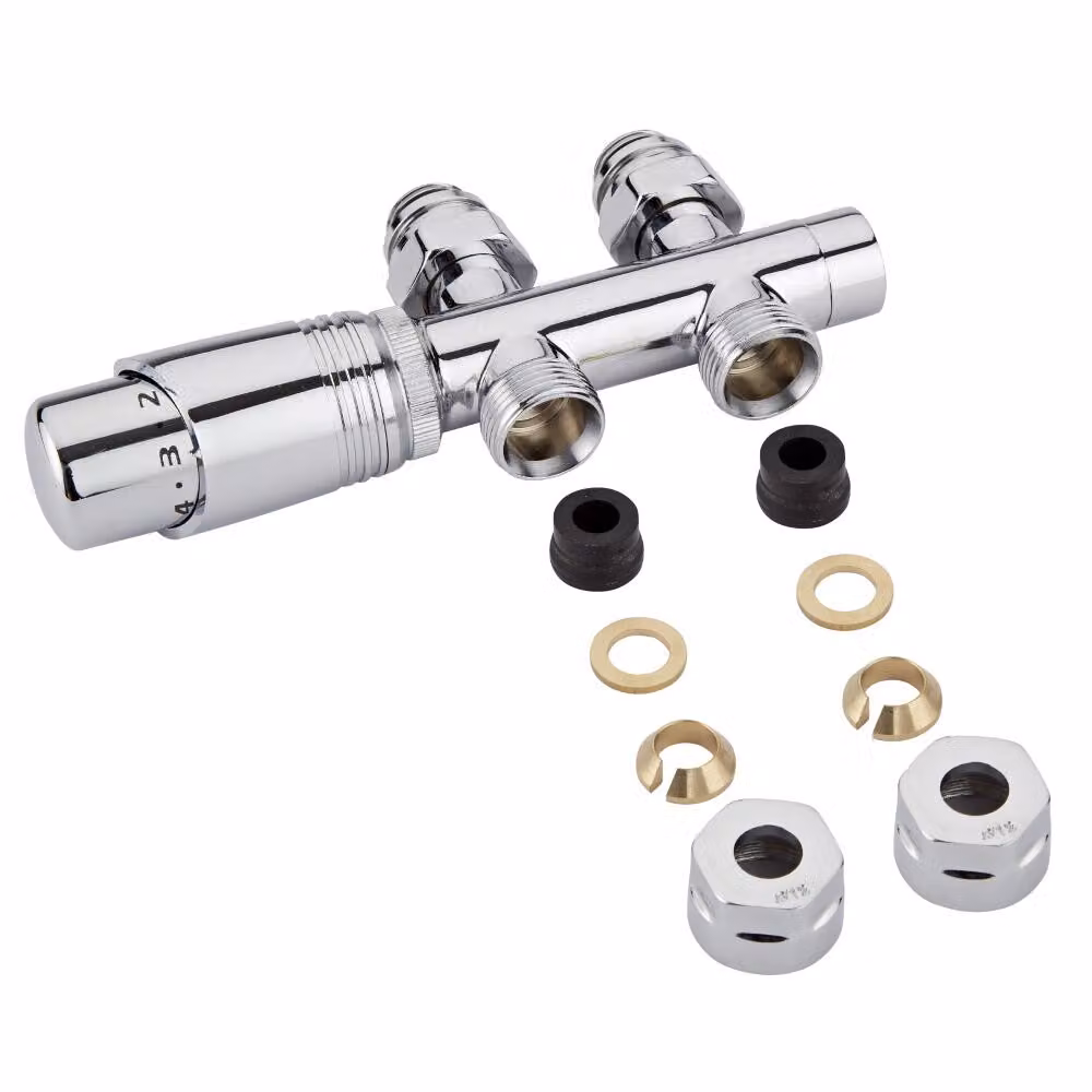 Valvole Diritte Termostatiche Multiblock H per Radiatori 3/4” con Adattatori Pex Ø12mm