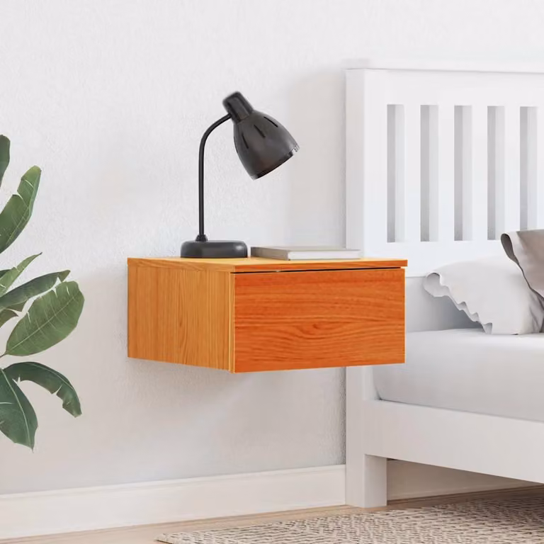 Set di 2 comodini vidaXL in legno di pino marrone cerato L: 37 cm, P: 35 cm, H: 18,5 cm