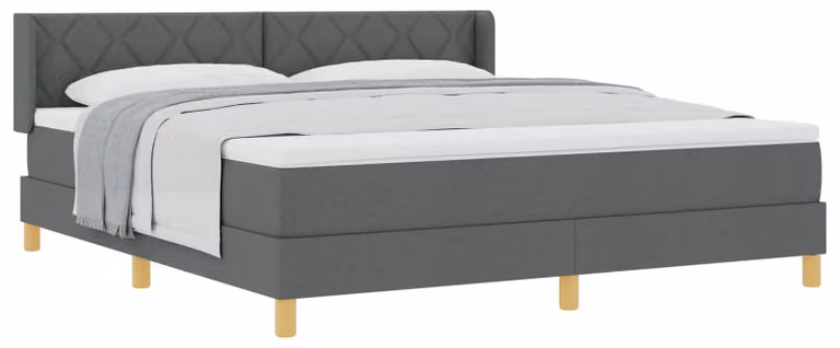 Letto a molle con materasso grigio scuro 180 x 200 cm in tessuto