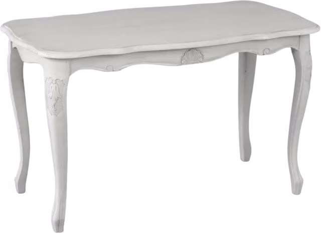 Tavolino rettangolare shabby legno bianco anticato 77x38x46 - Mobili 2G