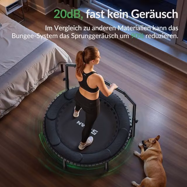 Trampolino Elastico per Adulti 102 cm ¨C Xylo ¨C Capacit¨¤ 204 kg, Impugnatura Regolabile, Fitness Casa