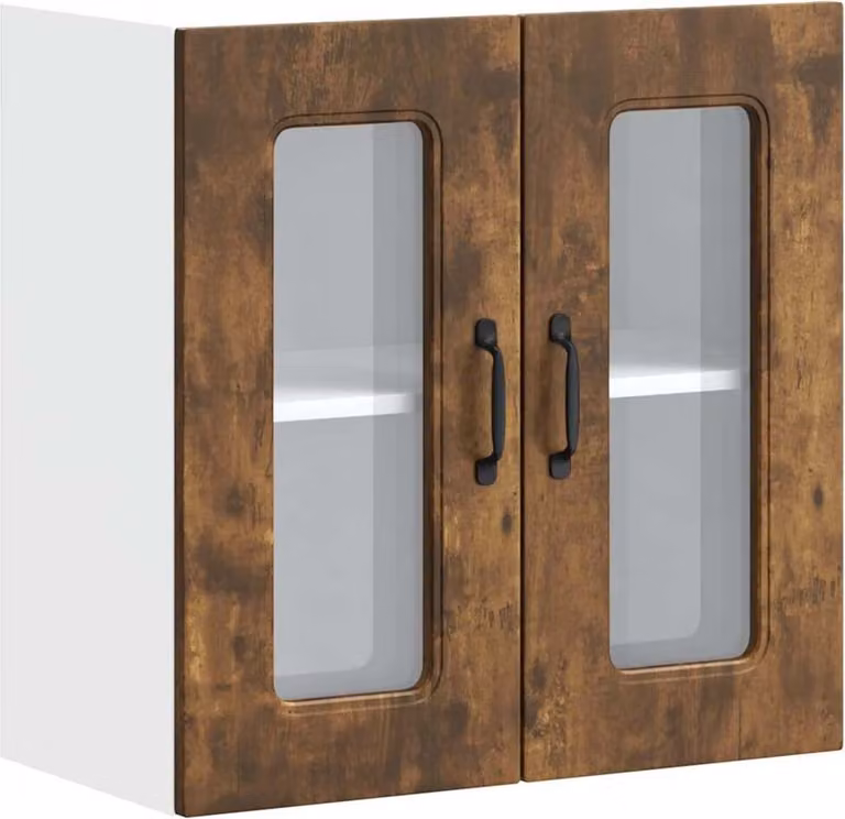 Pensile da Cucina con Porta in Vetro Kalmar Rovere Fumo