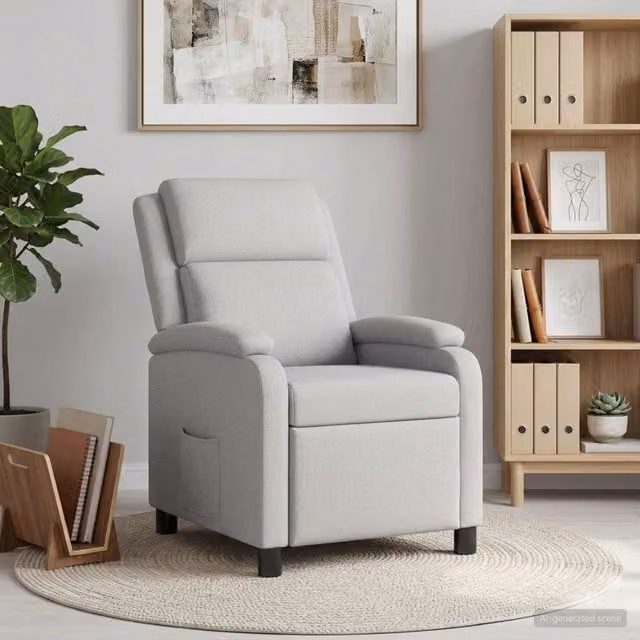 Poltrona reclinabile Grigio Nuvola Tessuto 42034859