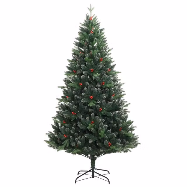 Albero di Natale artificiale verde con bacche rosse vidaXL Altezza: 210 cm
