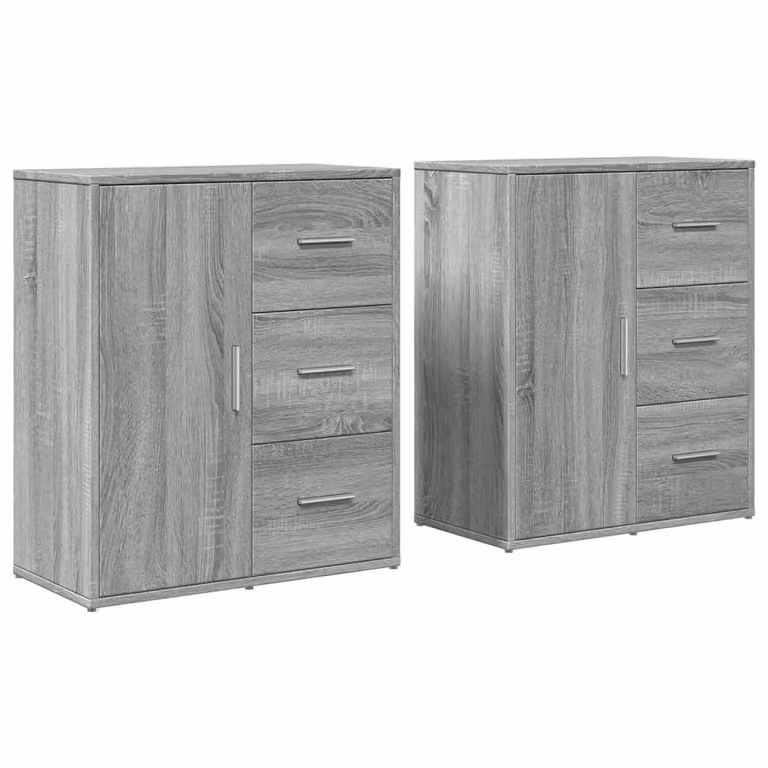 Credenze 2 pz Grigio Sonoma 60x31x70 cm in Legno Multistrato