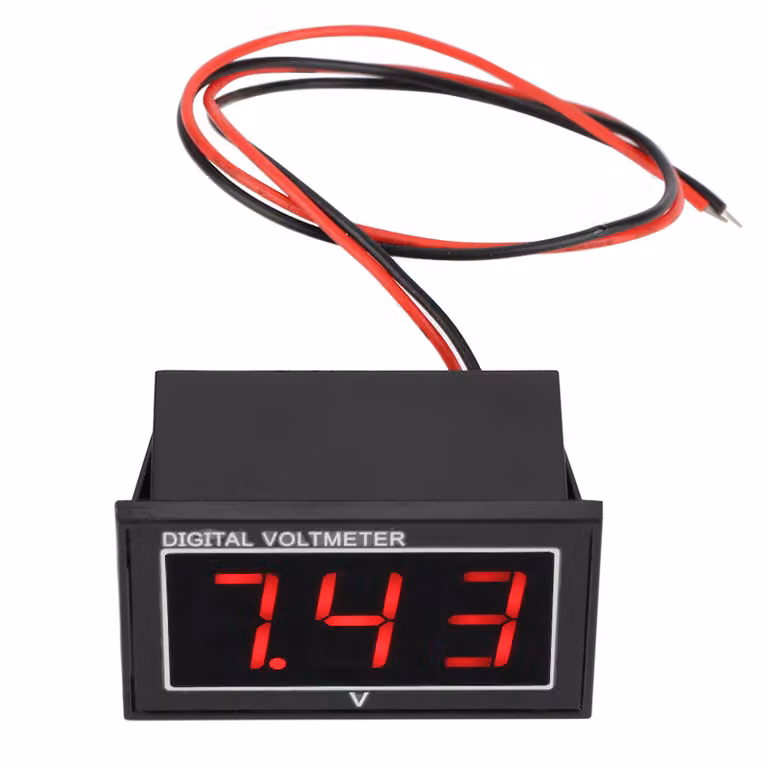 1 pezzo digitale con display a LED da 0,56 pollici, voltmetro impermeabile, voltmetro DC (5-130 V, rosso)