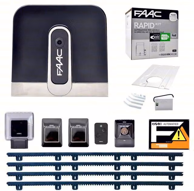 FAAC RAPID EX CYCLO C720 KIT 4MT CREMAGLIERA NYLON PER CANCELLO SCORREVOLE 400KG